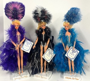 lot 56 image: Lot of 3 Authentic Showgirl Fashion Dolls Las Vegas 1979 Vintage