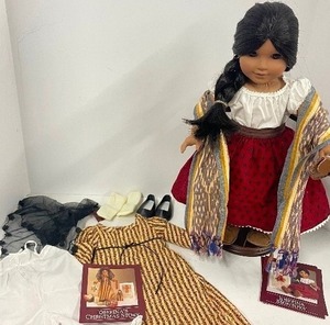 lot 44 image: American Girl Josefina Montoya Pleasant & Co. Vintage Doll in First Edition Meet Outfit and with Christmas Story Outfit