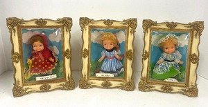 lot 99 image: 1968 Arnold Hutter Framed Dolls Nursery Rhyme Dolls Miss Muffett, Bo Peep and Little Red Riding Hood