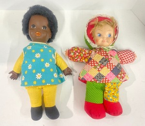 lot 115 image: Rare Vintage 1969 -70 TAMU Shindana Doll and Unknown Patchwork Doll