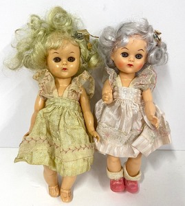 lot 154 image: Vintage Virga Lollipop Dolls Lot of 2 Yellow and Silver Hair 1950s Sleepy Eyes
