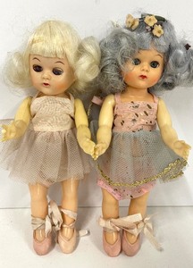 lot 155 image: 1950s Virga Playmates Lollipop Dolls Twinkle Toes Ballerina Dolls Silver and Blonde Hair