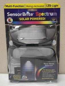 lot 24 image: Sensor Brite Spectrum   NEW   Solar Powered - Motion Activated LED Light - (With Remote)