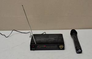 lot 43 image: Nady Systems Inc.  Encore I (1) Nady Systems Inc. VHF Wireless Receiver, (1) Nady Systems Inc. VHF Microphone, (1) Model WHC-16B13D Power Cord