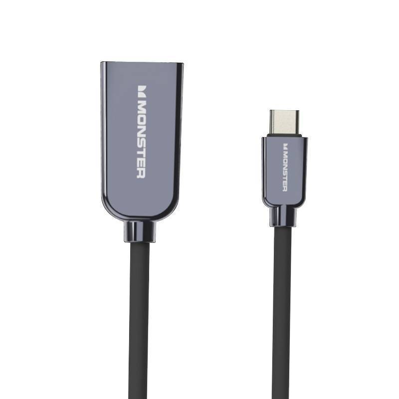 lot 802 image: NEW Monster Premium 1.6ft  0.5m HDMI to USB C Adapter (4k 60Hz)