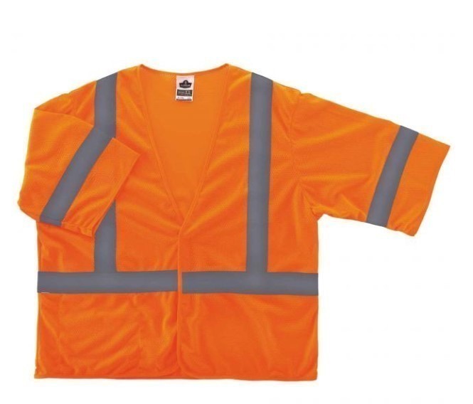 lot 860 image: NEW Ergodyne GloWear 8310HL Economy Hi-Vis Safety Vest - Type R, Class 3, Hook & Loop - ORANGE - SM