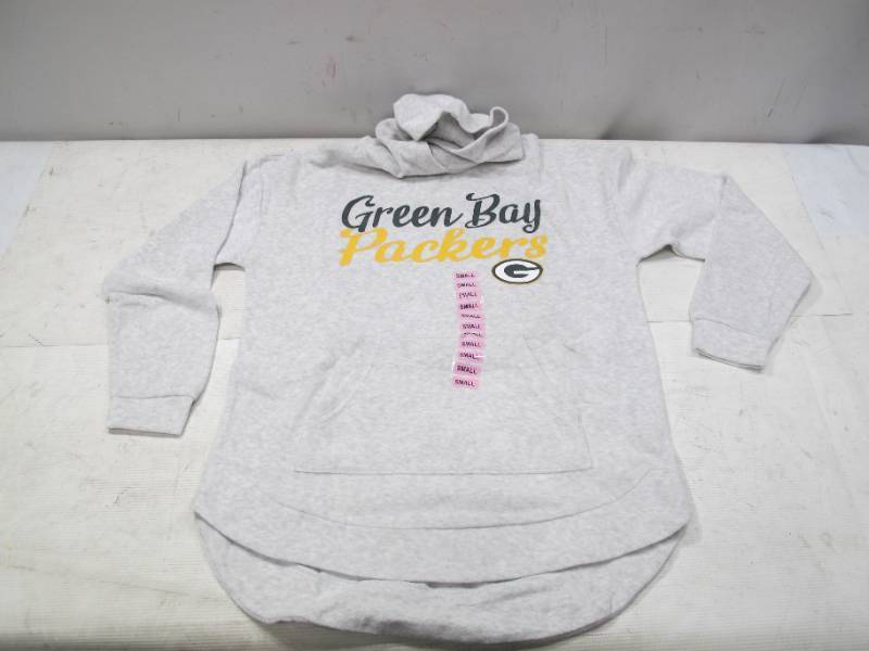 lot 436 image: NEW NFL Ladies Team Apparel Green Bay Packers Pullover Sweatshirt - Gray - XXL