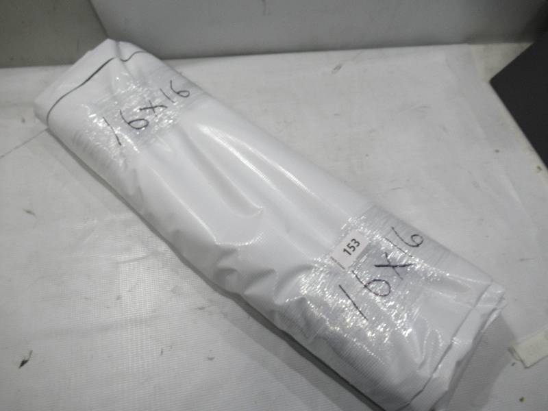 lot 153 image: NEW Vinyl Tarp - 16 x 16  Black  White Vinyl tarp - 9 oz. Lightweight Duty