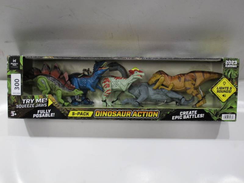 lot 406 image: NEW Members Mark Realistic Dinosaurs with Lights & Sound, 5-pk. - Style 2