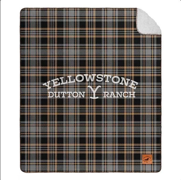 lot 257 image: NEW Yellowstone Silk Touch Sherpa Reverse Throw, 60 x 70 - Rancher Plaid