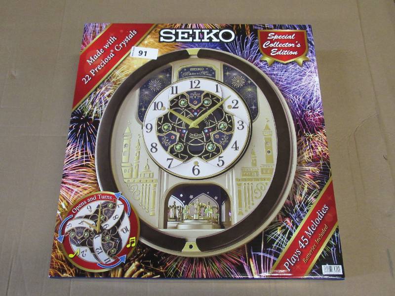 lot 94 image: NEW Seiko Melodies in Motion 2023 Musical Wall Clock, Limited Edition Quartz Movement Exclusive