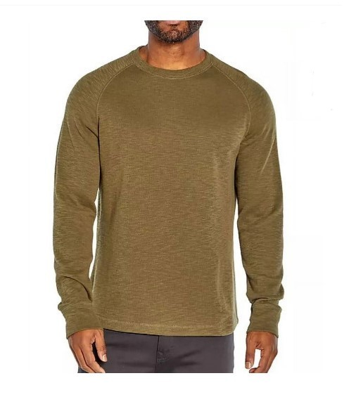lot 352 image: NEW Banana Republic Mens Double Knit Long Sleeve Crewneck Shirt - Olive Night - SMALL