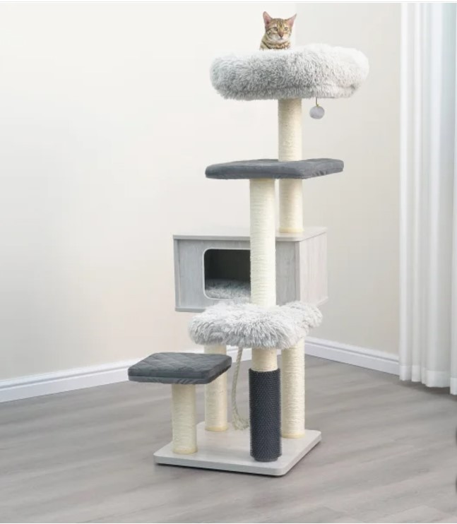 lot 88 image: Catry Kasio 55 inch Cat Tree, With 6 levels and Large Condo, Gray