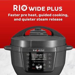 lot 93 image: Instant Pot RIO Wide Plus, 7.5 Quarts 35% Larger Cooking Surface, 9-in-1 Electric Multi-Cooker, Pressure Slow Cooker, Rice Cooker, Steamer-XL
