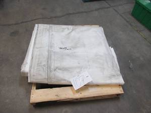 lot 107 image: NEW Vinyl Tarp - 40 x 44  White Vinyl tarp - 20 oz. Heavyweight Heavy Duty With Grommets