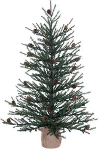 lot 170 image: Vickerman 30 Caramel Pine Artificial Christmas Tree Unlit- Featuring 684 PVC Tips - Pine Cone Accented - Decorative Burlap Base B803923