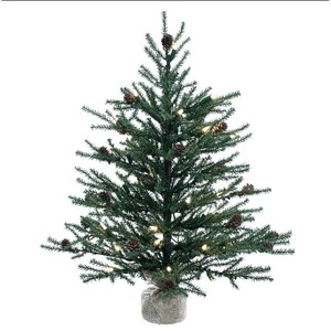 lot 171 image: Vickerman 3-ft Pine Pre-lit Artificial Christmas Tree with LED Lights - B803926LED
