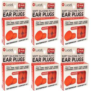 lot 330 image: NEW Lucid Audio Silicone Ear Plugs 6 pk of 6 Ear Plugs (36 Pairs total)