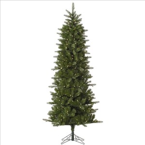 lot 193 image: Vickerman 12-ft Pre-lit Slim Artificial Christmas Tree with White LED Lights - A145991LED