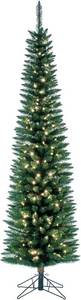 lot 196 image: Vickerman 6.5 Durham Pole Pine Artificial Christmas Tree, 200 Warm White LED Dura-lit Lights - 390 PVC Tips - A103666LED