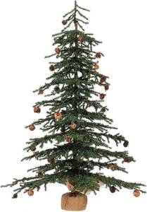 lot 202 image: Vickerman 36 Caramel Pine Artificial Christmas Tree Unlit- 995 PVC Tips - Pine Cone Accents with Burlap Base - B803925