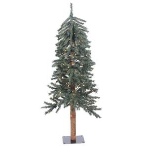 lot 206 image: Vickerman 4 Natural Bark Alpine Artificial Christmas Tree, Clear Dura-lit Lights - B907341