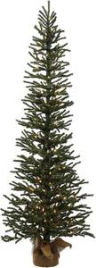 lot 186 image: Vickerman 4 Mini Pine Artificial Christmas Tree, Clear Dura-lit Lights and Decorative Burlap Base - B166841