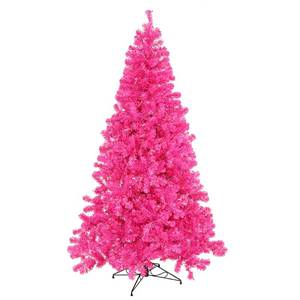 lot 188 image: Vickerman 3-ft Pre-lit Pink Artificial Christmas Tree with Pink LED Lights - B981631LED