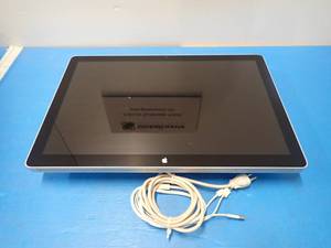lot 17 image: Apple&nbspA1267 LCD Monitor  24 screen with 1920 x 1080 HD Resolution &nbspDamage in the top right corner &nbspgeneral scratches and blemishes  Includes display and power cables