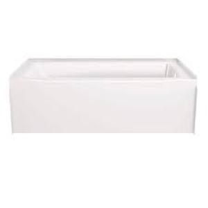 lot 35 image: Delta Classic 500 60 in. x 32 in. Alcove Deep Soaking Bathtub with Right Drain in High Gloss White    Customer Returns See Pictures