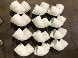 lot 27 image: Lot of NDS PVC S&D 90° Elbow, 6 in. Hub X Hub Customer Returns See Pictures