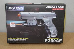 lot 39 image: UKArms P299AF Spring Powered Airsoft Gun with Laser