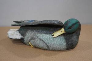 lot 45 image: Vintage Solid Resin Mallard Duck