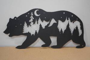 lot 154 image: Laser Cut Steel Black Bear