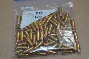 lot 207 image: 100 9mm Luger FMJ Ammo