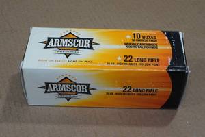 lot 222 image: 500 Armscor .22 LR 36 Gr HP Ammo