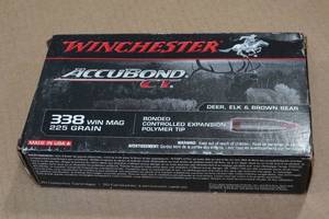 lot 226 image: 20 Winchester AccuBond .338 Win Mag 225 Gr Polymer Tip Ammo