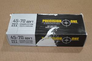lot 249 image: 20 Precision One .45-70 Govt 300 Gr HP Ammo