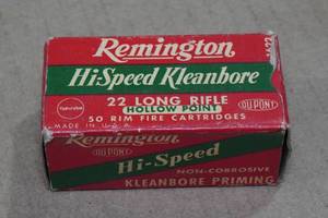lot 263 image: 50 Vintage Remington Kleanbore .22 LR HP Ammo