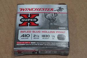 lot 274 image: 5 Winchester Super-X .410 Bore 2-12 Rifled HP Slugs