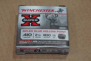 lot 275 image: 5 Winchester Super-X .410 Bore 2-12 Rifled HP Slugs