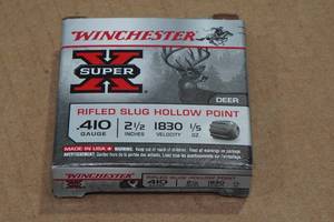 lot 276 image: 5 Winchester Super-X .410 Bore 2-12 Rifled HP Slugs