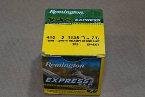 lot 284 image: 25 Remington Express XLR .410 Bore 3 7-12 Shot Shotshells