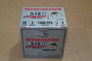 lot 287 image: 25 Winchester Xpert 20 Gauge 3 Steel 4 Shot Shotshells