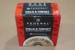 lot 293 image: 25 Federal Field & Target 12 Gauge 3 8 Shot Shotshells