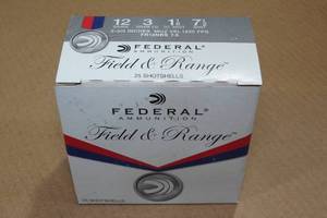 lot 300 image: 25 Federal Field & Range 12 Gauge 2-34 7-12 Shot Shotshells