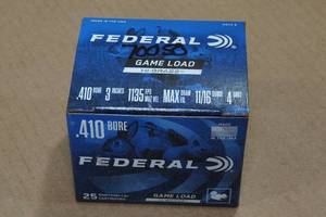 lot 321 image: 25 Federal Game Load .410 Bore 3 4 Shot Shotshells