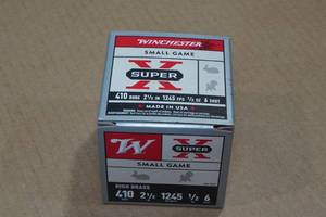 lot 322 image: 25 Winchester Super-X .410 Bore 2-12 6 Shot Shotshells