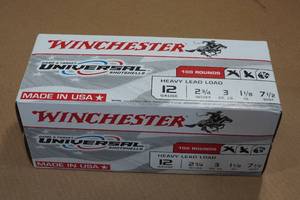 lot 327 image: 100 Winchester Universal 12 Gauge 2-34 7-12 Shot Shotshells