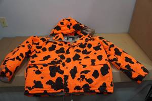 lot 110A image: Mountain Prairie Blaze Orange Camo Hunting Jacket -Large